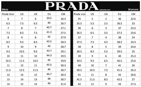 are Prada shoes size chart